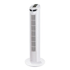 Ventilador de torre Habitex VT093 blanco con rejilla frontal y base circular