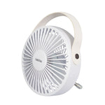Mini ventilador USB Habitex MVM96 blanco con asa de transporte vista lateral