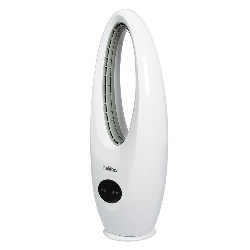 Ventilador sin aspas HABITEX VT98 blanco diseño moderno ovalado vista lateral