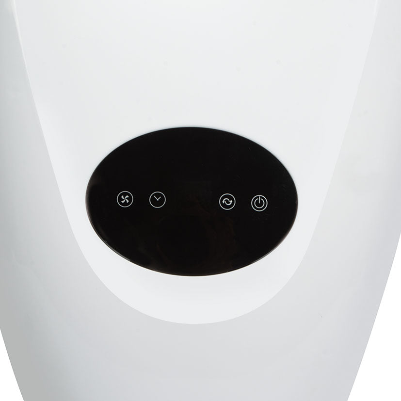 Detalle del panel de control táctil digital del ventilador HABITEX VT98