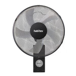Ventilador de pared Habitex VTP-113 negro con 5 aspas y panel de control circular