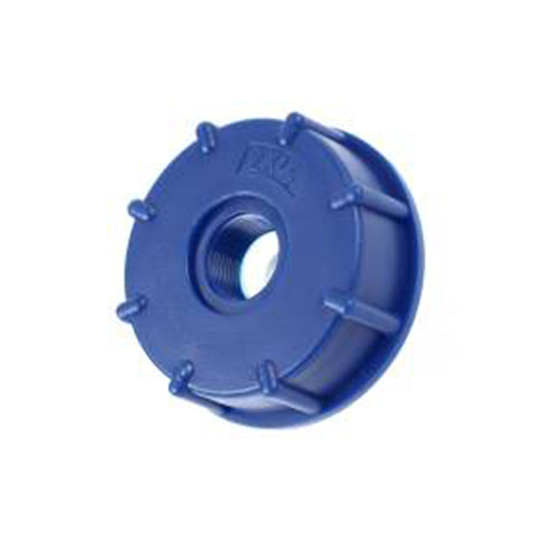 Tapón azul Aqua Control para bidón de 60mm con rosca hembra de 1/2 pulgada fabricado en PVC