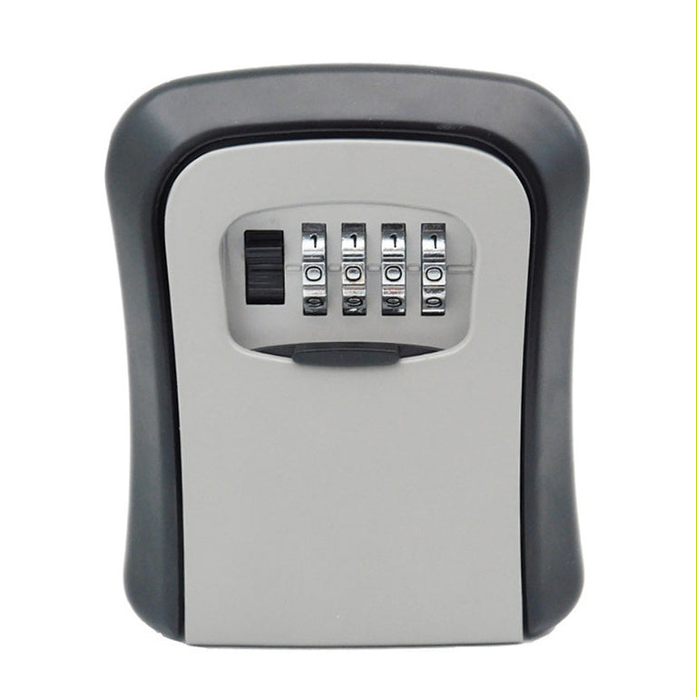 Caja guardallaves de seguridad MICEL CN09 en color gris y negro con dial de combinación de 4 dígitos.