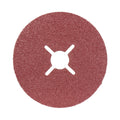 Disco de fibra abrasivo 3M Cubitron II 982C color rojo con grano cerámico PSG para desbaste de metal