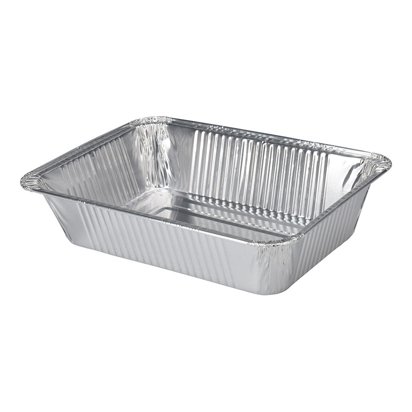 Bandeja de aluminio profunda para barbacoa con paredes estriadas reforzadas