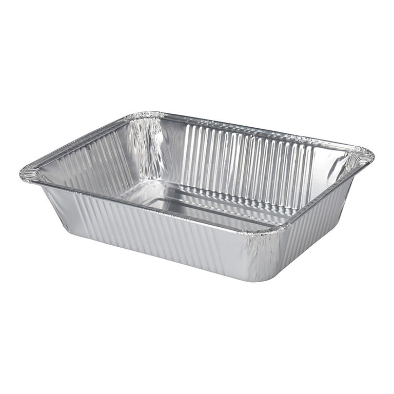 Bandeja de aluminio profunda para barbacoa con paredes estriadas reforzadas