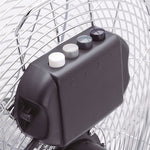 Detalle de los botones de control de 3 velocidades del circulador de aire Tristar VE-5935