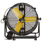 Ventilador industrial Garland Turbo 24S de 260W con aspas amarillas y estructura metálica negra