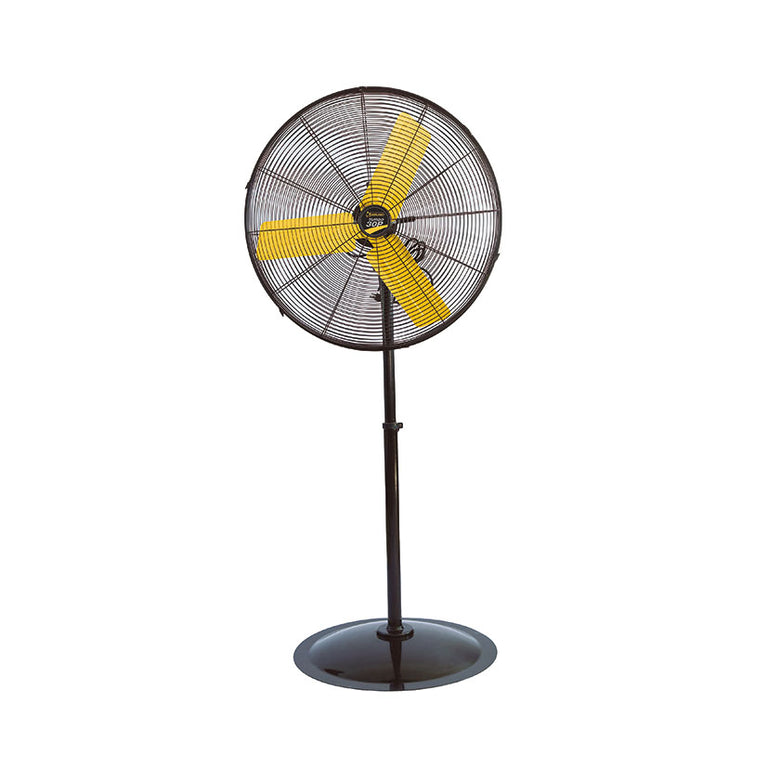 Ventilador industrial de pie Garland Turbo 30P con aspas amarillas y cabezal de 76 cm
