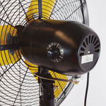 Detalle del motor trasero y selector de 3 velocidades del ventilador Garland Turbo 30P