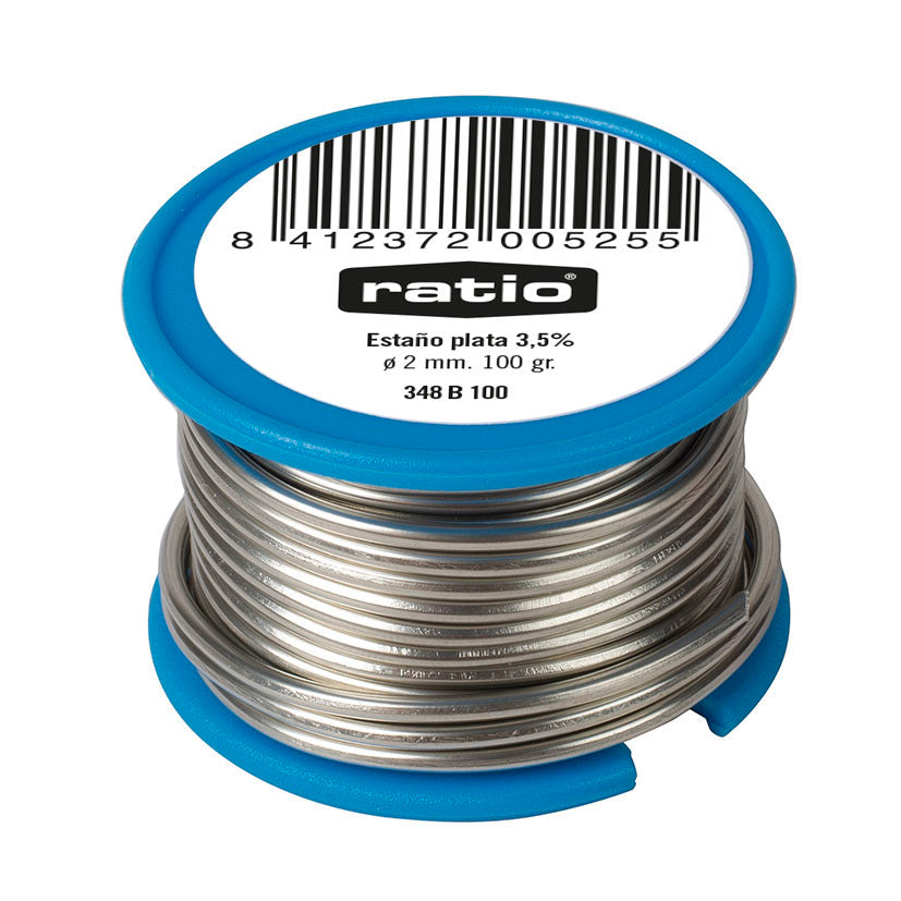 Bobina de estaño plata 3,5% RATIO de 2 mm y 100 g para alta conductividad.