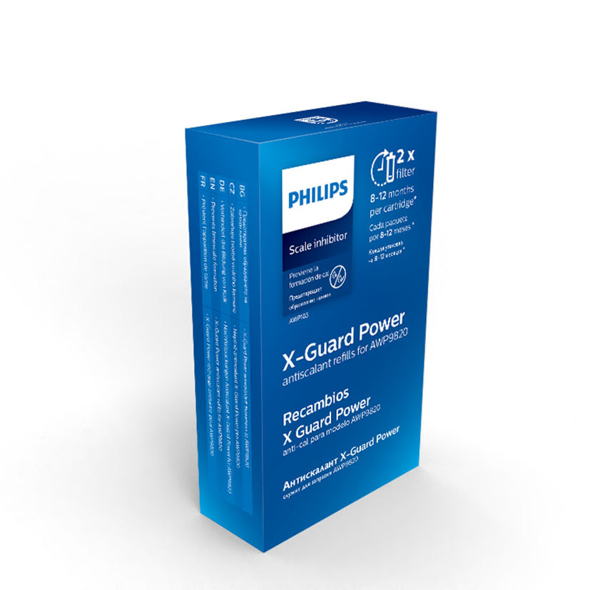 Caja de 2 recambios de filtro antical Philips X-Guard Power AWP183 para protección de electrodomésticos