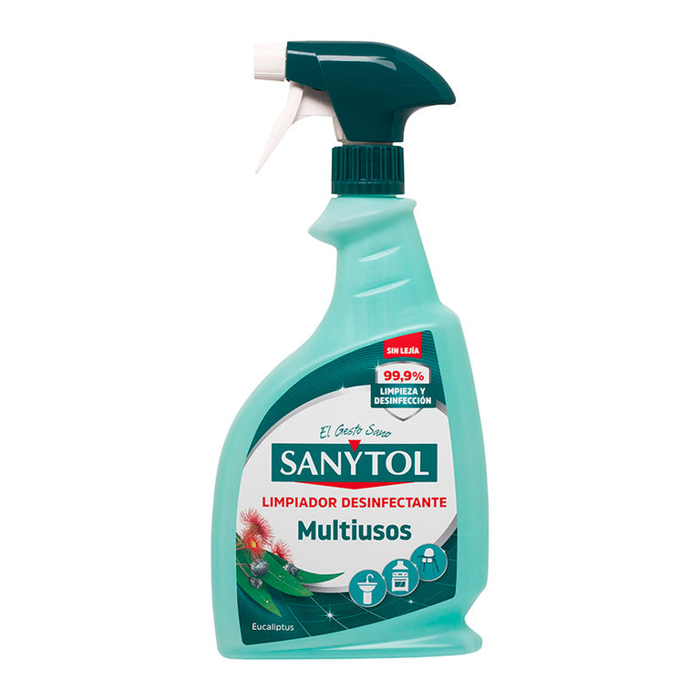 Sanytol Limpiador Desinfectante Multiusos 750ml pulverizador sin lejía aroma eucalipto