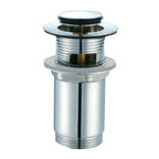 Válvula click-clack MT de acero inoxidable para lavabo vista en detalle del mecanismo