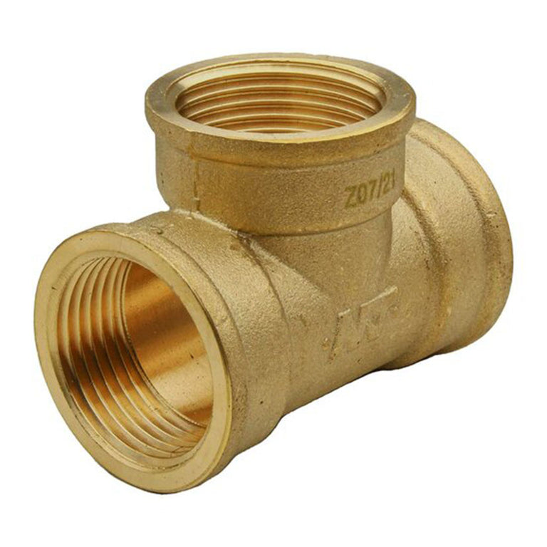 Te 90 grados de latón con rosca hembra MT Serie 87 para instalaciones de agua y fontanería profesional.