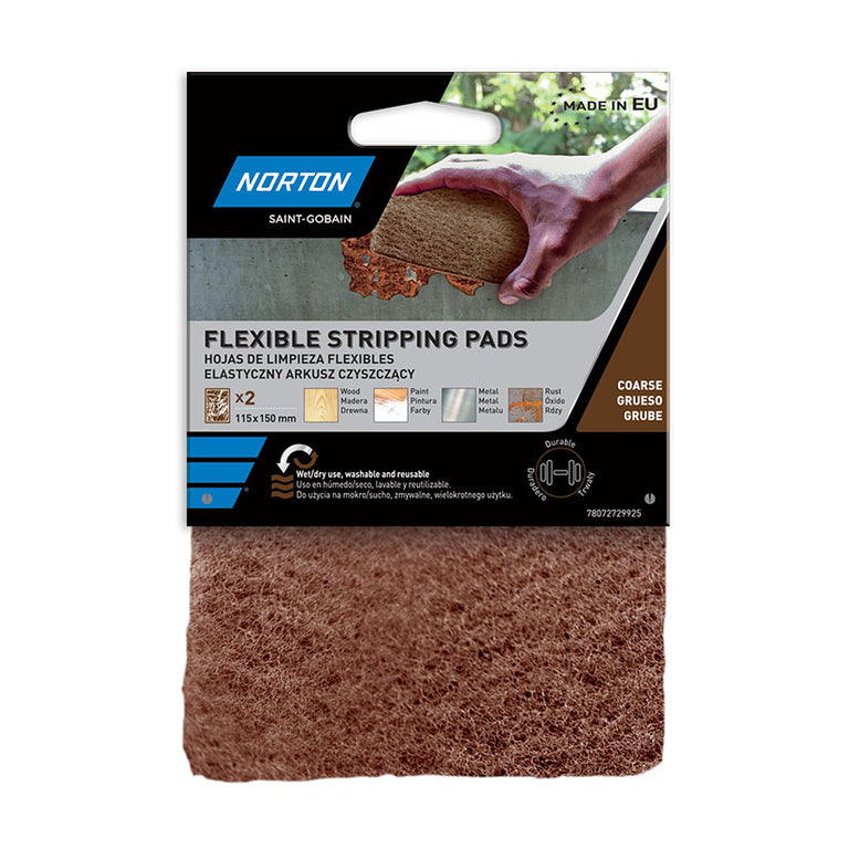 Hojas abrasivas Norton Expert Decapado Grueso color marrón para eliminación de óxido y pintura
