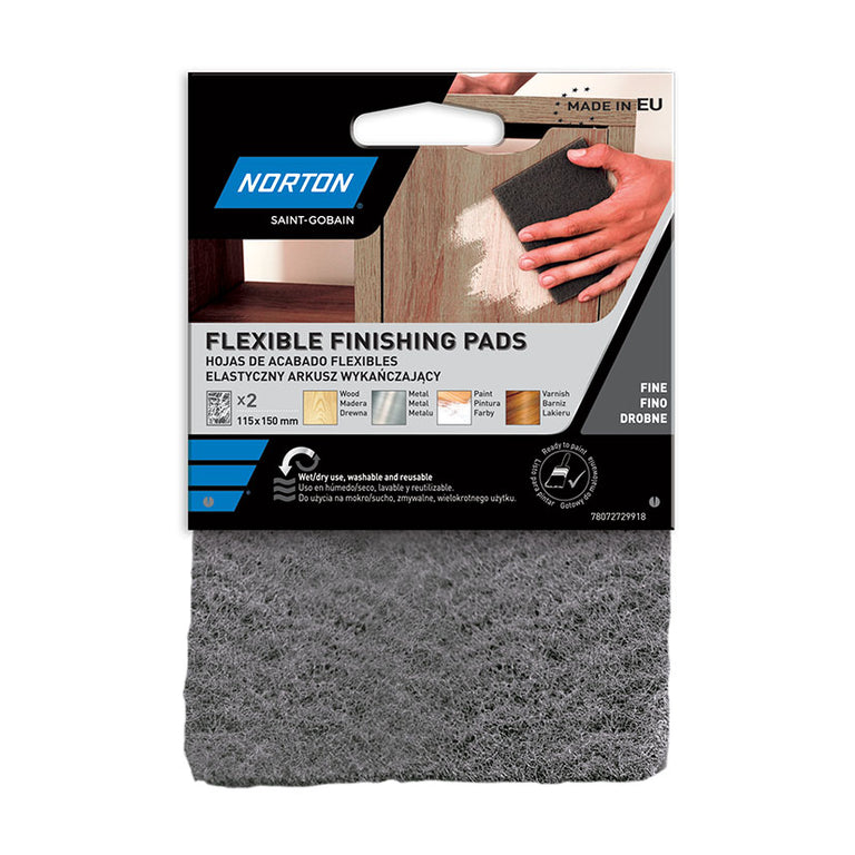 Hojas de acabado Norton Expert Fino color gris para preparación de superficies de madera y barniz