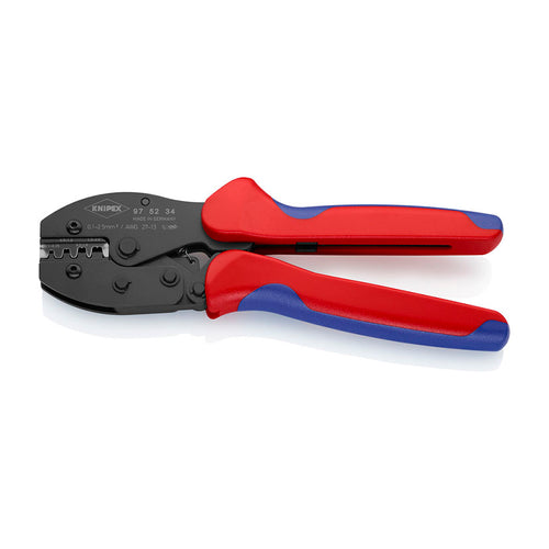 Tenaza de crimpado KNIPEX PreciForce 97 52 34 para conectores 0.1 a 2.5 mm² con 4 posiciones de precisión.