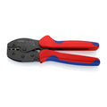 Alicate de crimpado KNIPEX PreciForce 97 52 36 SB para terminales aislados de 0,5 a 6,0 mm² con mangos bicomponente.