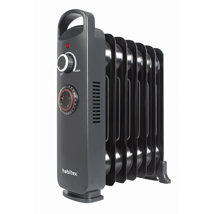 Radiador eléctrico compacto HABITEX serie E negro con elementos de calor metálicos