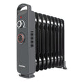 Mini radiador de aceite HABITEX negro con termostato y temporizador 24h vista lateral