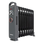 Mini radiador de aceite HABITEX negro con termostato y temporizador 24h vista lateral