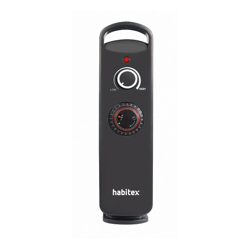 Panel de control frontal radiador HABITEX con rueda de termostato y programador horario