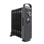 Calefactor de aceite portátil HABITEX negro con asa de transporte y base estable