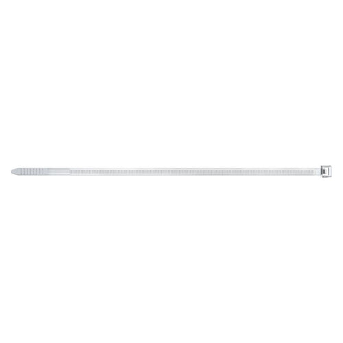 Brida de nylon Fischer BN transparente con cierre de seguridad dentado para cables y tuberías.