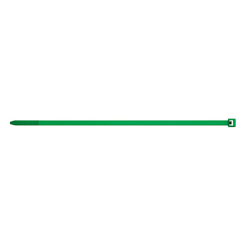 Brida de nylon Fischer color verde de alta resistencia para sujeción profesional de cables y tuberías