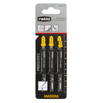 Blíster de 3 unidades de hojas de sierra de calar RATIO ProSeries RT144D Swiss Made.