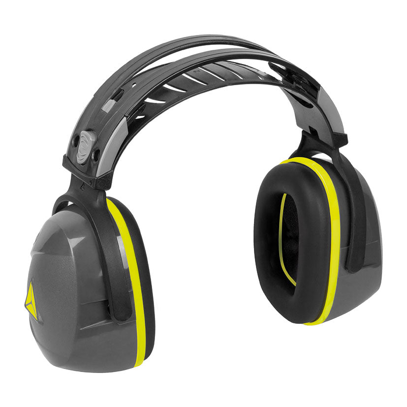 Orejeras de protección auditiva Delta Plus Interlagos2 gris y amarillo con doble diadema ajustable