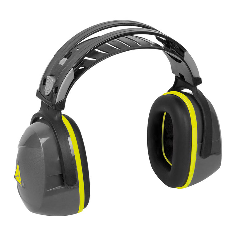 Orejeras de protección auditiva Delta Plus Interlagos2 gris y amarillo con doble diadema ajustable