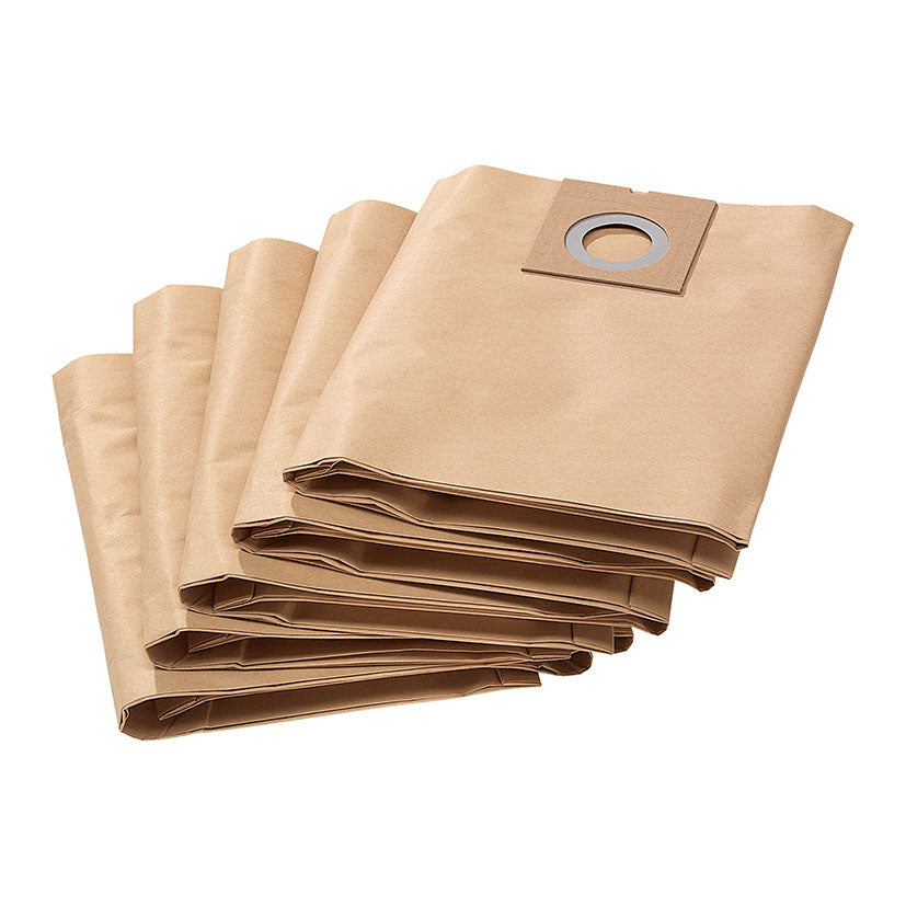 Pack de 5 bolsas de papel de recambio para aspirador industrial Karcher NT 30/1 ME Classic