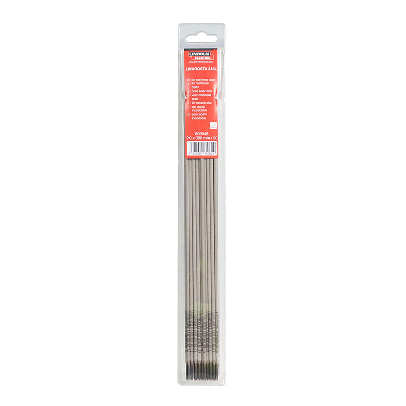 Paquete completo de electrodos rutilo-básicos Limarosta 316L para soldadura profesional en todas las posiciones.