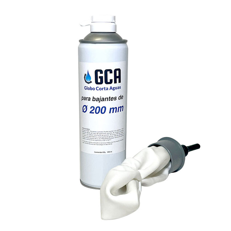 Globo corta aguas GCA Ø 200 mm con aerosol de CO2 para bajantes