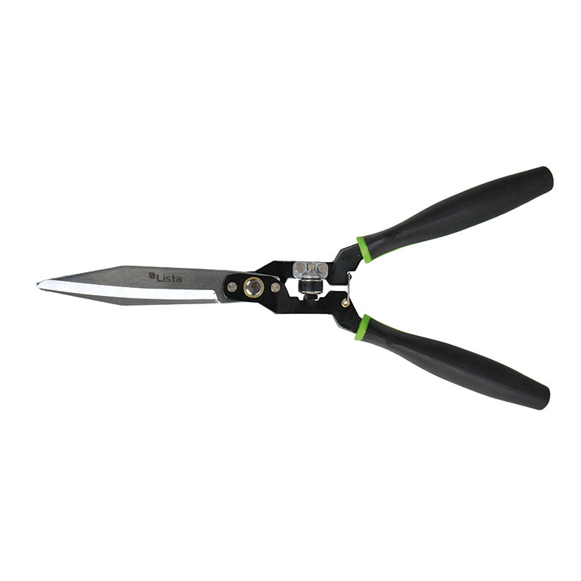Tijera cortasetos LISTA 43,5 cm con hojas de acero forjado y mangos negros ergonómicos.