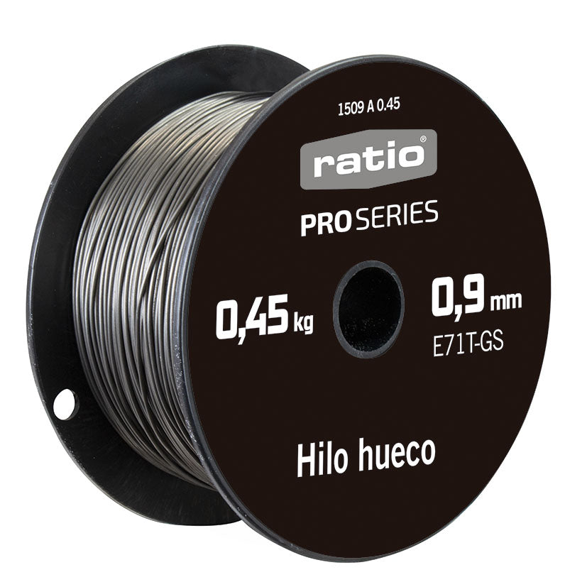 Bobina de hilo tubular autoprotegido RATIO de 0,45 kg para equipos MIG-MAG.