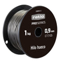 Bobina de hilo hueco RATIO Pro Series de 1 kg para soldadura sin gas diámetro 0,9 mm.