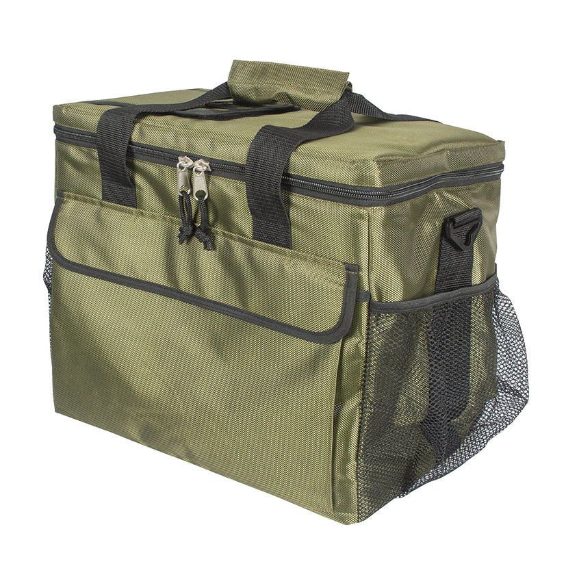 Nevera portátil flexible HABITEX Fuji verde 25L con doble cremallera y asa superior