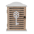 Caja Guardallaves de Madera Blanca y Natural 27,5x19 cm