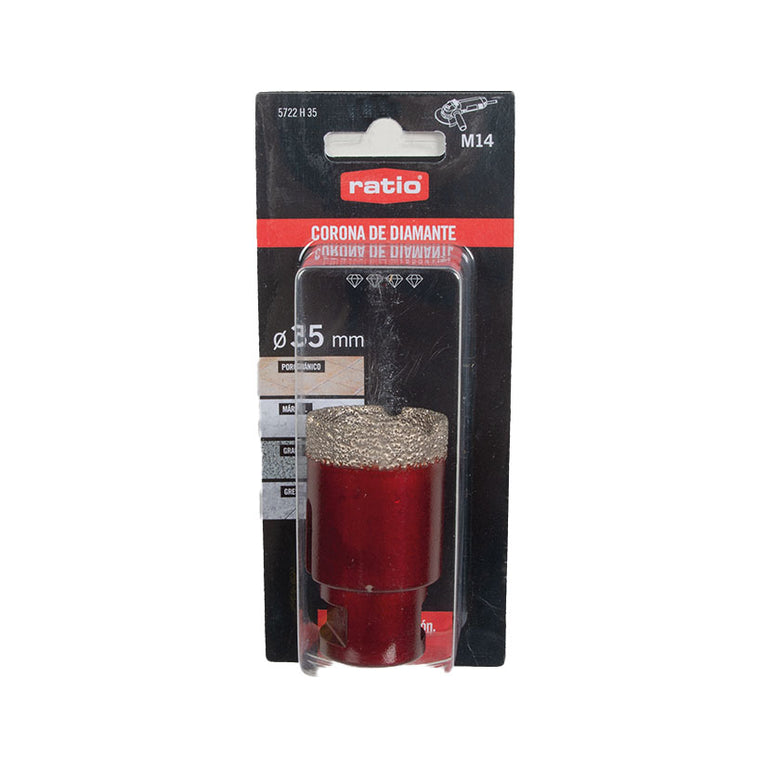 Broca Corona Diamante Amoladoras para Porcelánico Ratio Ratio — Sierras y Coronas