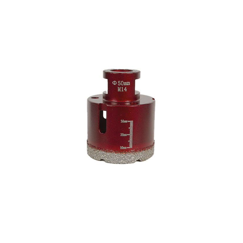 Corona de diamante RATIO 50mm para porcelánico con rosca M14 y escala milimetrada