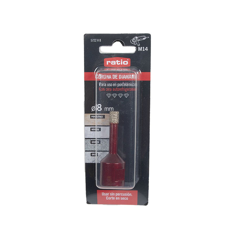 Broca Corona Diamante Amoladoras para Porcelánico Ratio Ratio — Sierras y Coronas