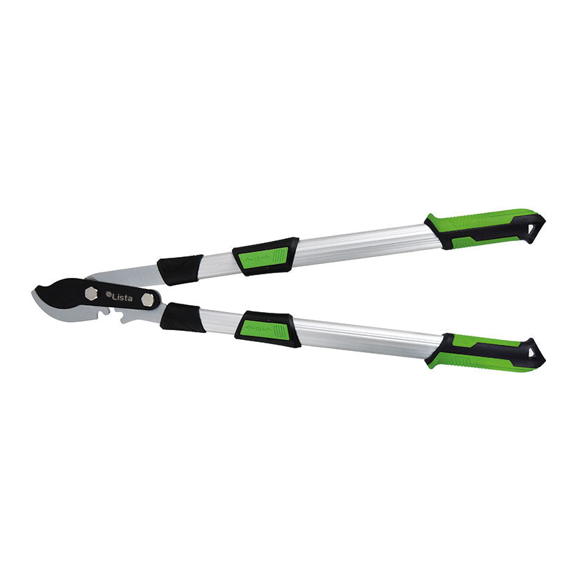 Tijera podadora telescópica LISTA ForceGear con brazos de aluminio y cuchilla bypass negra
