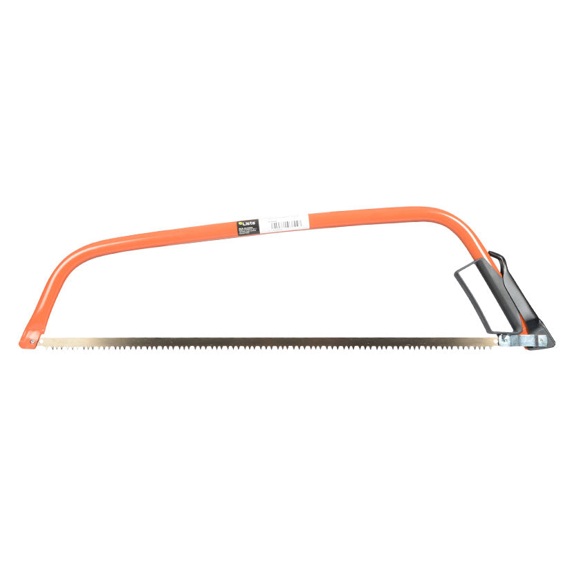 Serrucho tronzador LISTA con arco naranja y hoja de diente americano para madera verde.