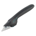 Rascador de juntas Wolfcraft con mango ergonómico negro y cuchilla de carburo de tungsteno para mortero.