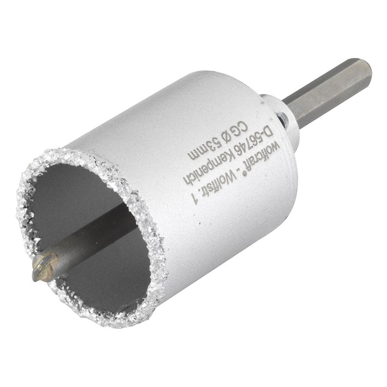 Corona de perforación Wolfcraft 53mm para ladrillo y piedra con vástago hexagonal