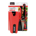 Embalaje del kit de poda Bikain Altuna con tijera de acero inoxidable y funda protectora flexible.