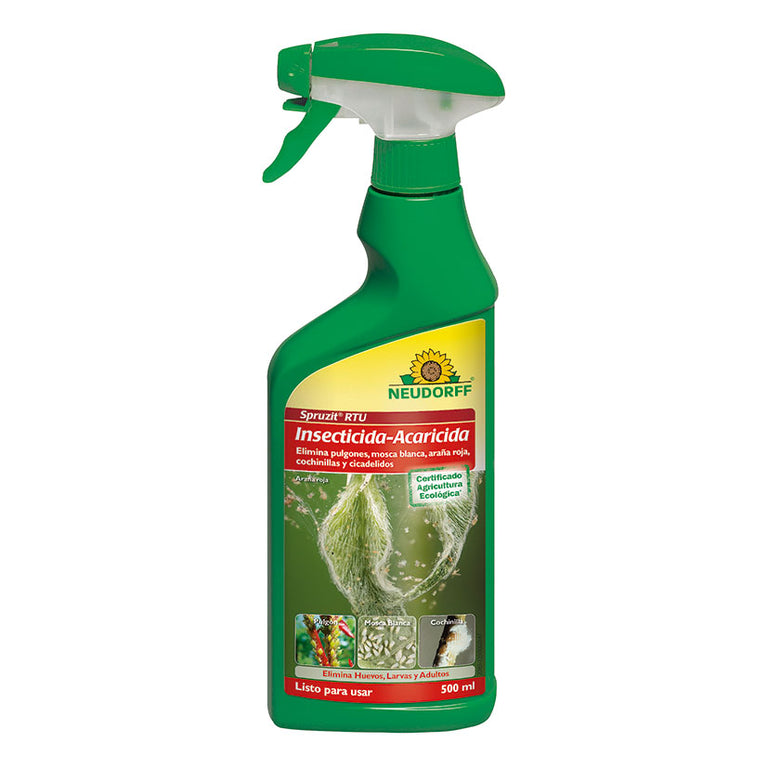 Insecticida acaricida Spruzit Neudorff 500ml en envase con pulverizador para plantas